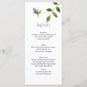 Menu Fleur sauvage pourpre Blossoms Feuilles verts Cart (Devant)