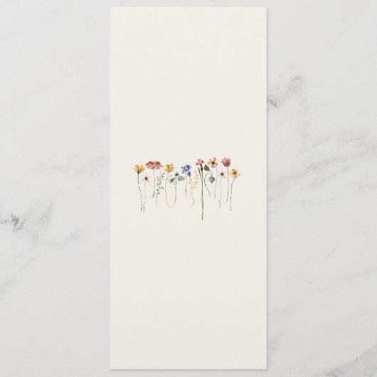 Menu Fleur sauvage précis | Dîner de mariage dans le ja (Dos)