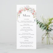 Menu Fleur sauvage  rose blanc Mariage (Debout devant)