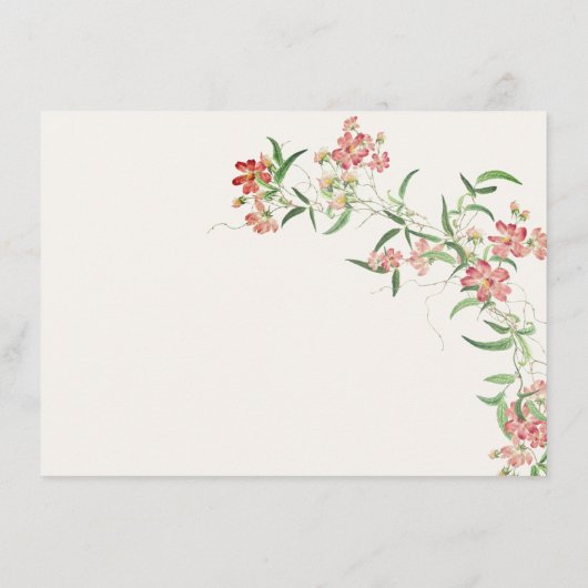 Menu Fleur sauvage rose Rose Spring Garland Mariage (Dos)