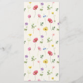 Menu Fleur sauvage Rustic Chic Floral Mariage campagnar (Dos)