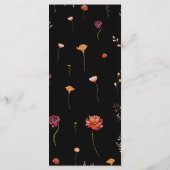 Menu Fleur sauvage rustique en fleurs sombres Mariage n (Dos)