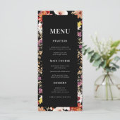 Menu Fleur sauvage rustique en fleurs sombres Mariage n (Debout devant)