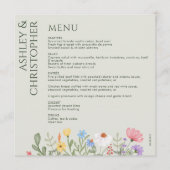 Menu Fleur sauvage rustique moderne Mariage de taille d (Devant)