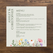 Menu Fleur sauvage rustique moderne Mariage de taille d