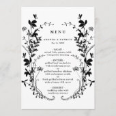 Menu Fleur sauvage Silhouette Wreath Mariage noir et bl (Devant)