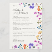 Menu Fleur sauvage simple et intemporel Mariage blanc d (Devant)