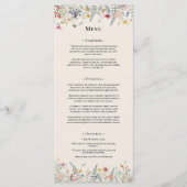 Menu Fleur sauvage simple Fern Mariage beige plat (Devant)