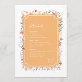 Menu Fleur sauvage Sunny Mariage Peach ID1023 (Devant)