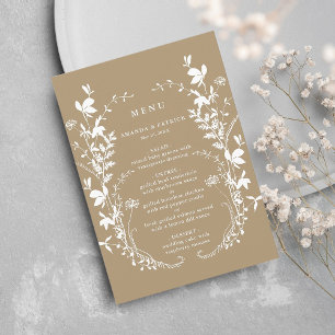 Menu Fleur sauvage Tan Silhouette Mariage de couronne