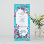 Menu Fleurs à l'aquarelle avec papillons visiteurs (Debout devant)
