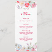 Menu Fleurs à l'aquarelle Classique (Devant)