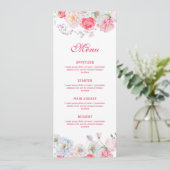 Menu Fleurs à l'aquarelle Classique (Debout devant)