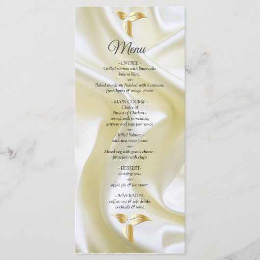 Menu Fleurs Abstraites d'argent ou d'or sur - Silk & Ar (Devant)
