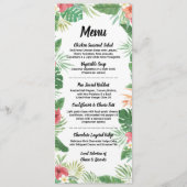 Menu Fleurs Aquarelle Tropicale Mariage Réception (Devant)