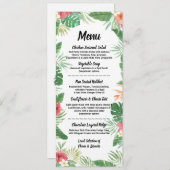 Menu Fleurs Aquarelle Tropicale Mariage Réception (Devant / Derrière)