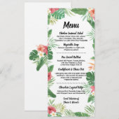 Menu Fleurs Aquarelle Tropicale Réception de Maria (Devant / Derrière)