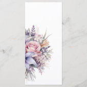 Menu Fleurs aquarelles. Mariage. (Dos)