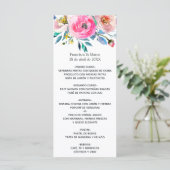 Menu Fleurs aquarelles rose vif (Debout devant)