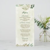 Menu Fleurs blanches d'ivoire mariage (Debout devant)