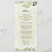Menu Fleurs blanches d'ivoire mariage (Devant)