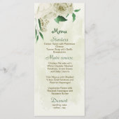 Menu Fleurs blanches d'ivoire mariage (Devant)