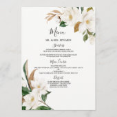 Menu Fleurs blanches élégantes Mariage ou dîner (Devant)