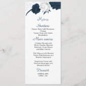 Menu fleurs blanches et marines belle mariage (Devant)
