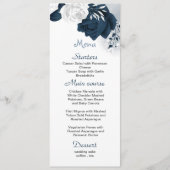 Menu fleurs blanches et marines belle mariage (Devant)