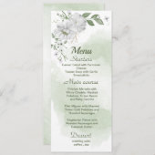 Menu fleurs blanches mariage (Devant / Derrière)