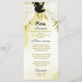 Menu fleurs blanches noires or feuille mariage (Devant)