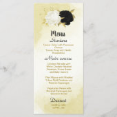Menu fleurs blanches noires or feuille mariage (Devant)
