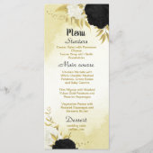Menu fleurs blanches noires or feuille mariage (Devant)