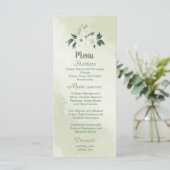 Menu fleurs blanches romantiques avec feuilles verts (Debout devant)