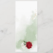 Menu fleurs blanches rouges mariage (Dos)