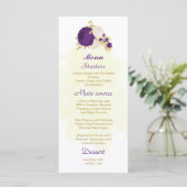 Menu fleurs blanches royales violettes or mariage botan (Debout devant)