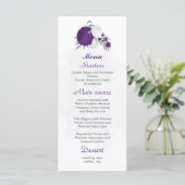 Menu fleurs blanches violettes argent mariage botanique (Debout devant)