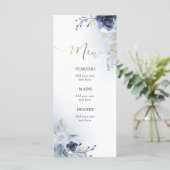 menu fleurs bleu aquarelle (Debout devant)