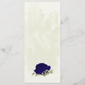 Menu fleurs bleu royal et beige mariage botanique (Dos)
