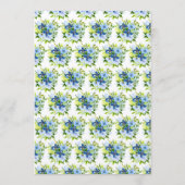 Menu Fleurs bleues et navy avec feuillage (Dos)
