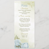 Menu fleurs bleues mariage (Devant)