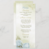 Menu fleurs bleues mariage (Devant / Derrière)