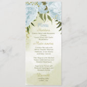 Menu fleurs bleues mariage (Devant)