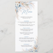 Menu Fleurs bleues poussiéreuses et pampas herbe dîner (Devant)