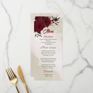 Menu Fleurs bourguignonnes mariage