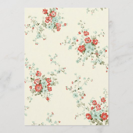 Menu Fleurs chics Shabby (Dos)