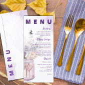 Menu Fleurs Dans Mason Jar Purple Fête De Mariage Flora