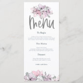 Menu Fleurs d'aquarelle mariage de script Lilac rose (Devant)
