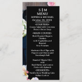 Menu Fleurs d'aquarelle rose bleu Mariage de code QR (Devant / Derrière)