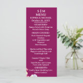 Menu Fleurs d'aquarelle rose bleu Mariage de code QR (Debout devant)